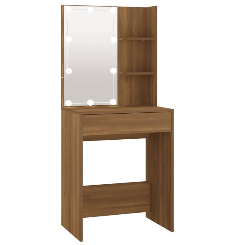 vidaXL Schminktisch mit LED Braun Eichen-Optik 60x40x140 cm von VIDAXL