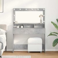 vidaXL Schminktisch mit LED-Lichtern in Betongrau 100x41x135 cm von VIDAXL