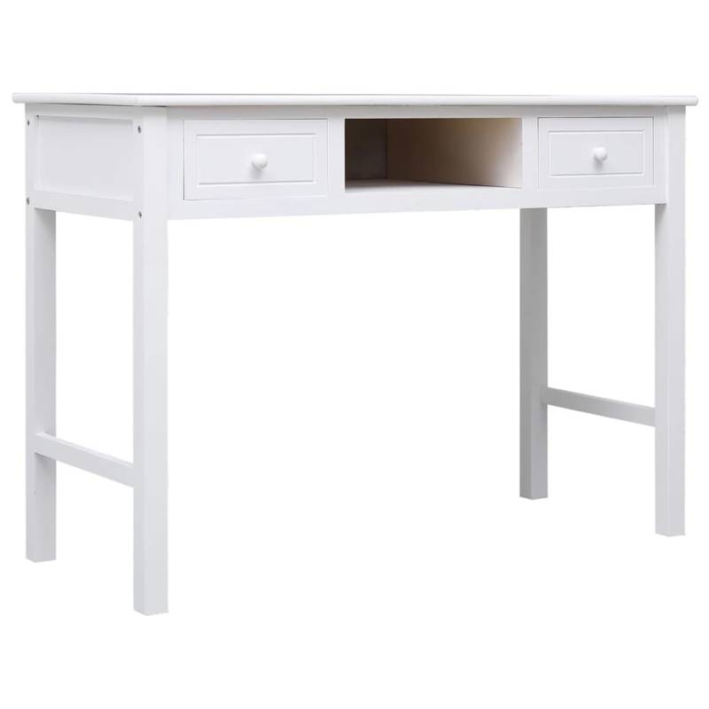 vidaXL Schreibtisch Weiß 108x45x76 cm Massivholz Paulownia 338537 vidaXL Schreibtisch Weiß 108x45x76 cm Massivholz Paulownia 338537 von VIDAXL