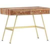 Vidaxl - Schreibtisch mit Schubladen 100x55x75 cm Massivholz Palisander Braun von BONNEVIE