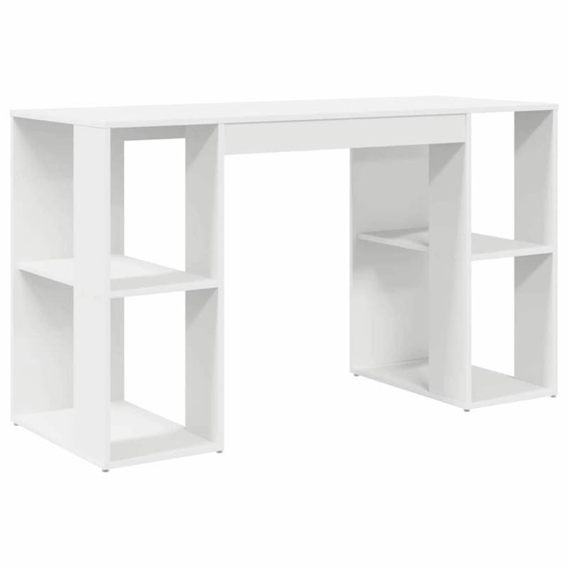 vidaXL Schreibtisch mit Stauraum Weiß 130 x 50,5 x 75 cm Holzwerkstoff 869498 von VIDAXL