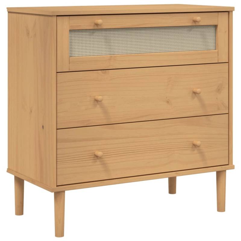vidaXL Schubladenkommode SENJA Rattan-Look Braun 80x40x80 Kiefernholz von VIDAXL