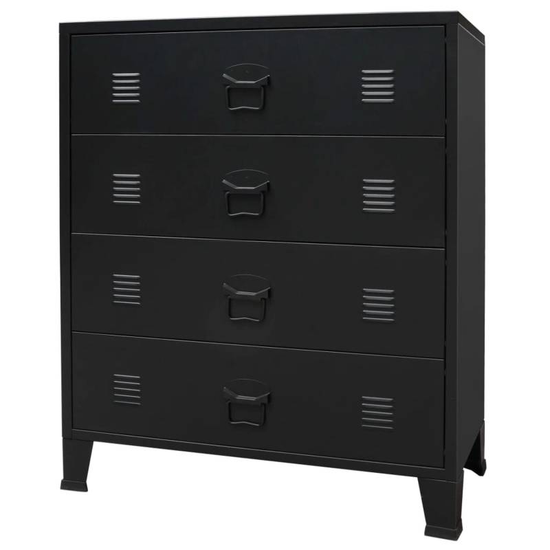 vidaXL Schubladenschrank Metall Industrie-Stil 78 x 40 x 93 cm Schwarz von VIDAXL