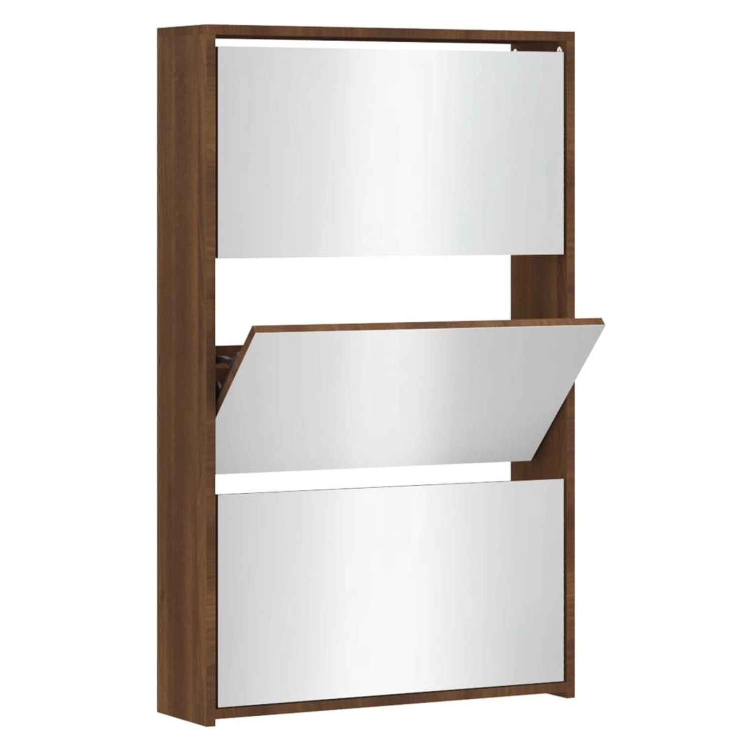 vidaXL Schuhschrank mit Spiegel 3 Fächer Braun Eichen-Optik 342640 vidaXL Schuhschrank mit Spiegel 3 Fächer Braun Eichen-Optik 342640 von VIDAXL