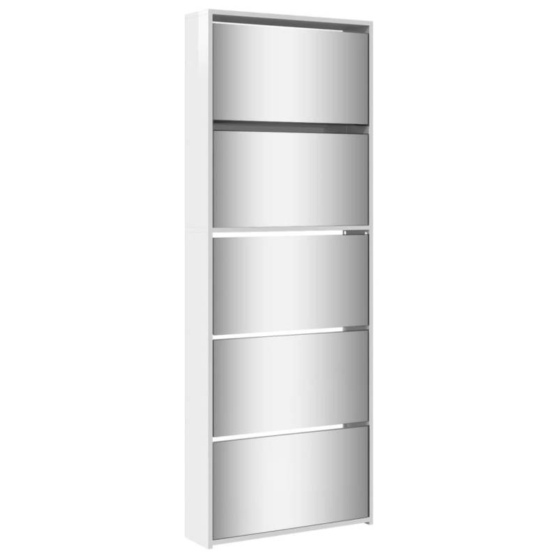 vidaXL Schuhschrank mit Spiegel 5 Fächer Hochglanz-Weiß 63x17x169,5 cm 3228282 vidaXL Schuhschrank mit Spiegel 5 Fächer Hochglanz-Weiß 63x17x169,5 cm 3228282 von VIDAXL