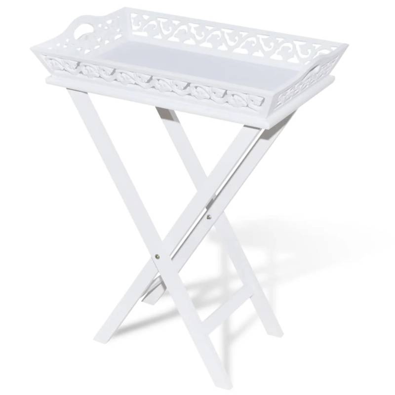 vidaXL Serviertisch/Beistelltisch mit Tablett Weiß 241148 von VIDAXL