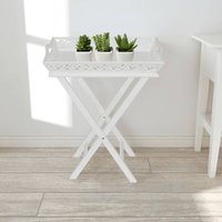 vidaXL Serviertisch/Beistelltisch mit Tablett Weiß von VIDAXL