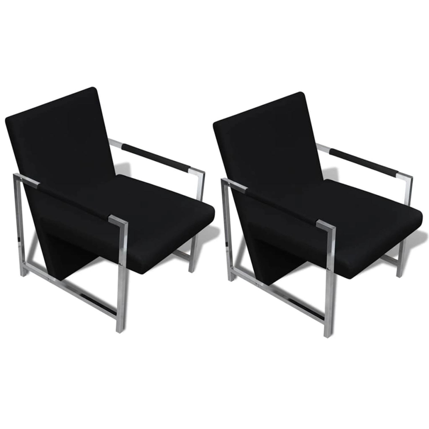 vidaXL Sessel 2 Stk Verchromtes Gestell Schwarz Kunstleder vidaXL Sessel 2 Stk Verchromtes Gestell Schwarz Kunstleder von VIDAXL