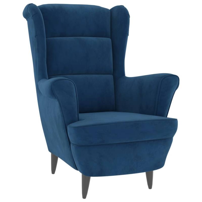 vidaXL Sessel Blau Samt Modell 3 von VIDAXL