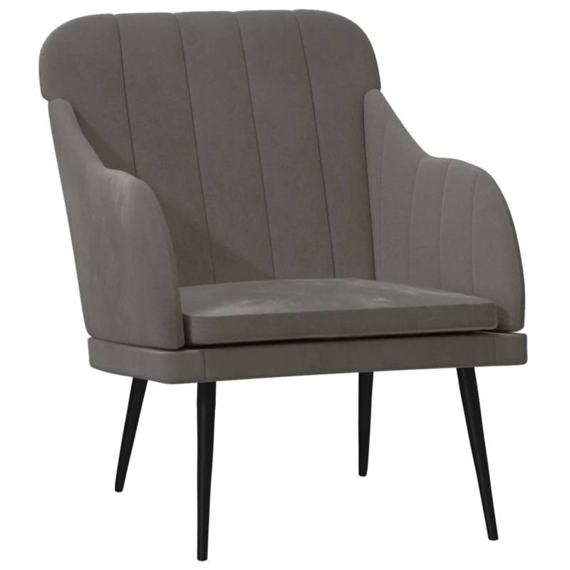 vidaXL Sessel Dunkelgrau 63x76x80 cm Samt von VIDAXL
