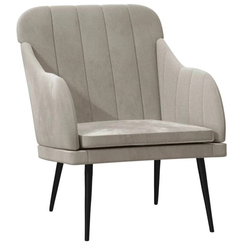 vidaXL Sessel Hellgrau 63x76x80 cm Samt von VIDAXL
