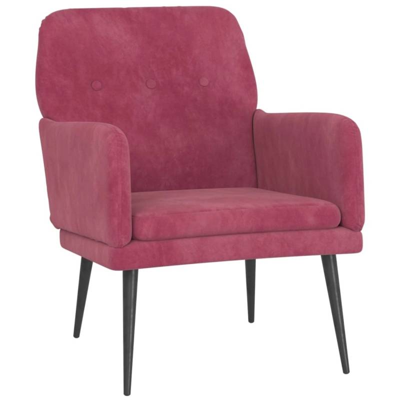 vidaXL Sessel Weißrot 62x79x79 cm Samt Modell 1 von VIDAXL