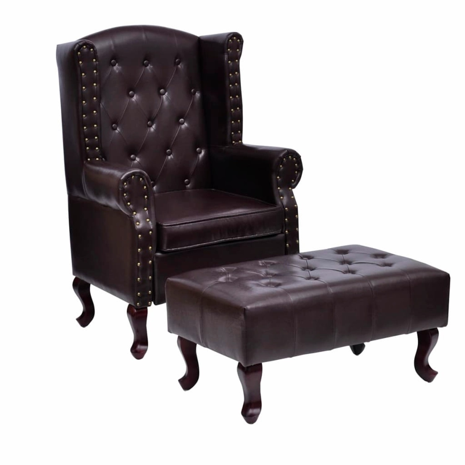 vidaXL Sessel mit Fußhocker Dunkelbraun Kunstleder vidaXL Sessel mit Fußhocker Dunkelbraun Kunstleder von VIDAXL