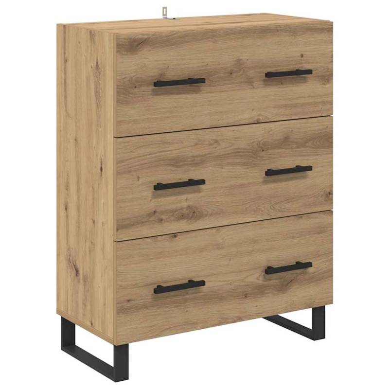 vidaXL Sideboard Artisan-Eiche 69,5 x 34 x 90 cm Verbundholz und Eisen 881523 von VIDAXL