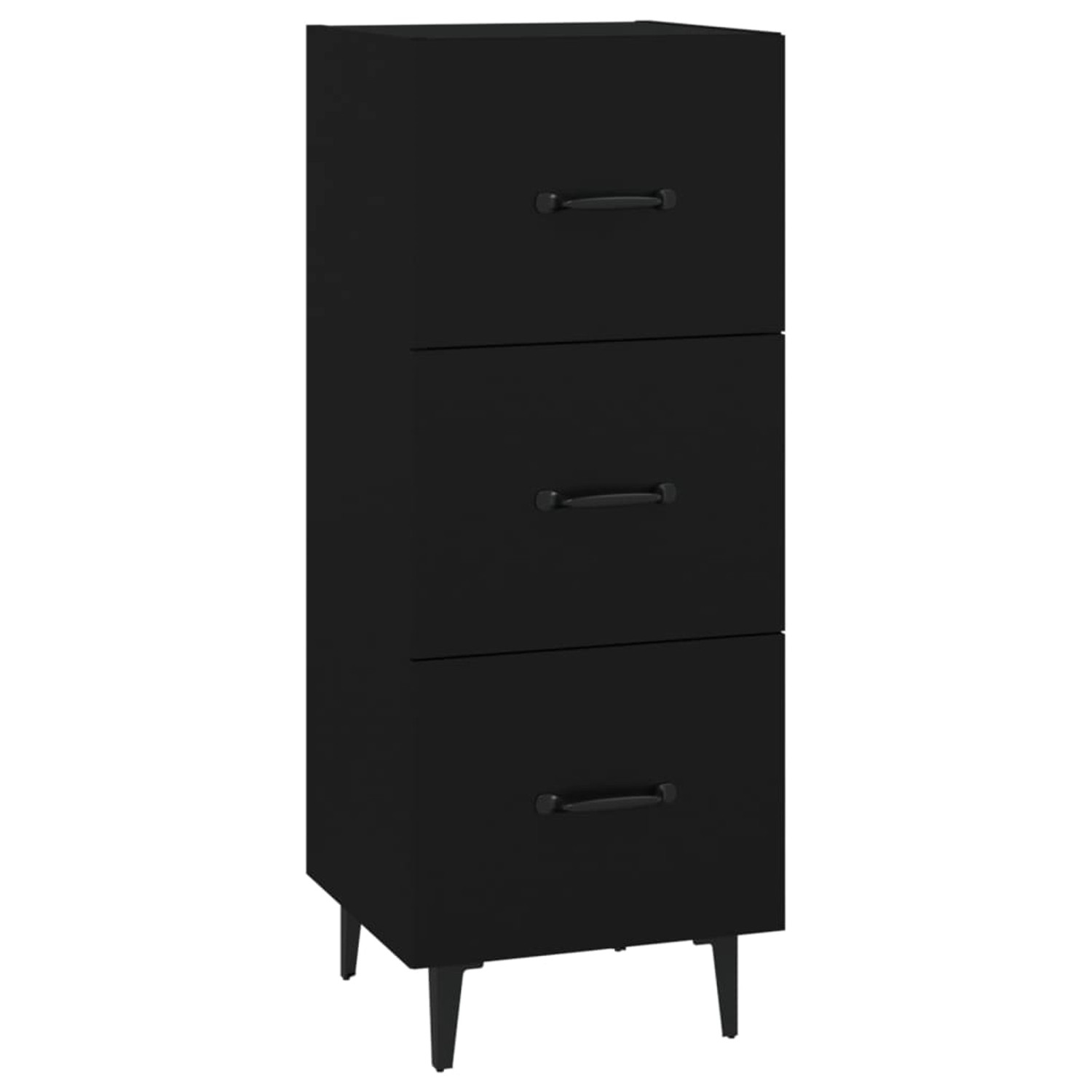 vidaXL Sideboard Schwarz 34,5x34x90 cm Holzwerkstoff 812349 von VIDAXL