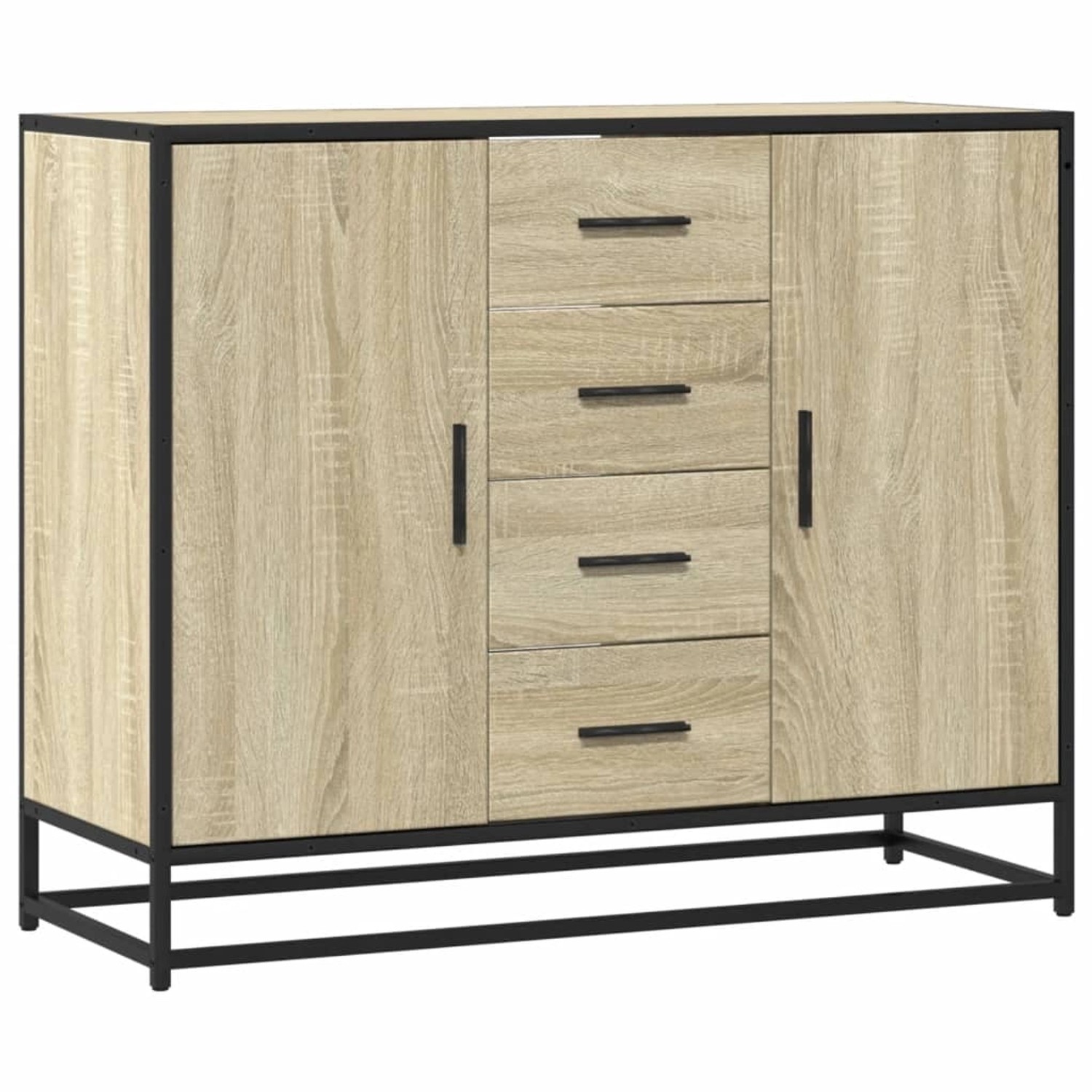 vidaXL Sideboard Sonoma-Eiche 92x35x76 cm Holzwerkstoff 3300826 von VIDAXL
