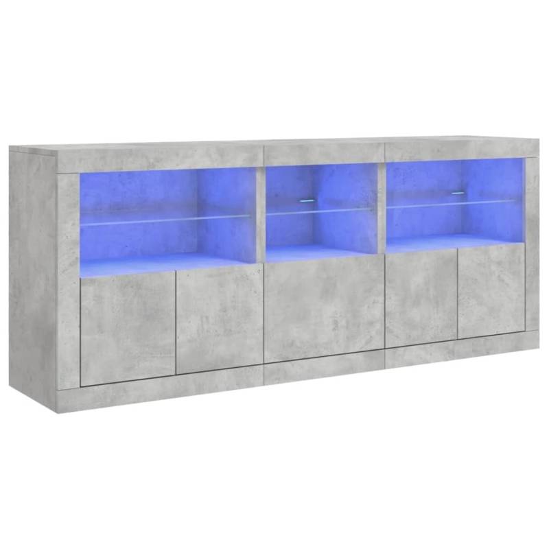 vidaXL Sideboard mit LED-Leuchten Betongrau 162x37x67 cm 3208998 von VIDAXL