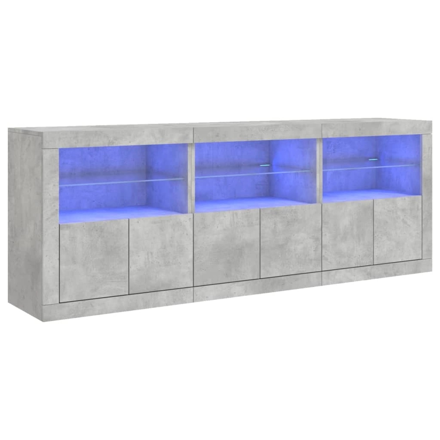 vidaXL Sideboard mit LED-Leuchten Betongrau 181,5x37x67 cm 3209005 von VIDAXL