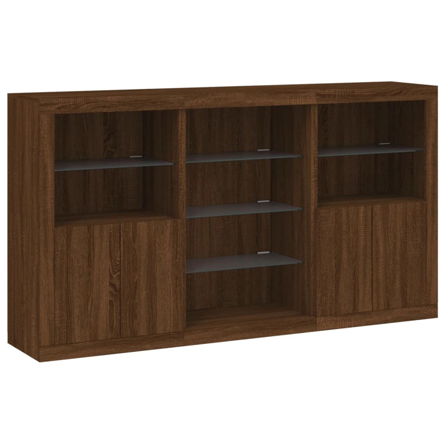 vidaXL Sideboard mit LED-Leuchten Braun Eichen-Optik 181,5x37x100 cm 3209183 vidaXL Sideboard mit LED-Leuchten Braun Eichen-Optik 181,5x37x100 cm 3209183 von VIDAXL