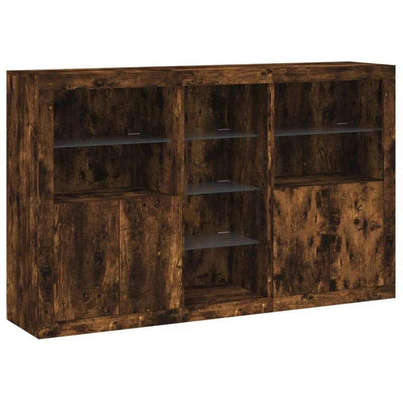 vidaXL Sideboard mit LED-Leuchten Räuchereiche 162x37x100 cm 3209174 von VIDAXL