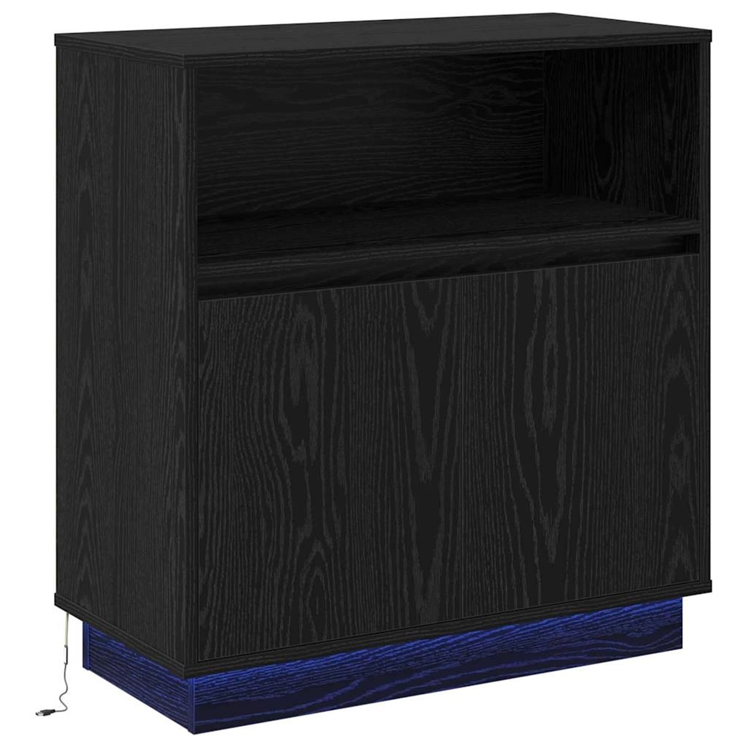 vidaXL Sideboard mit LED Schwarz Eichen-Optik 71 x 34,5 x 75 cm 869651 von VIDAXL