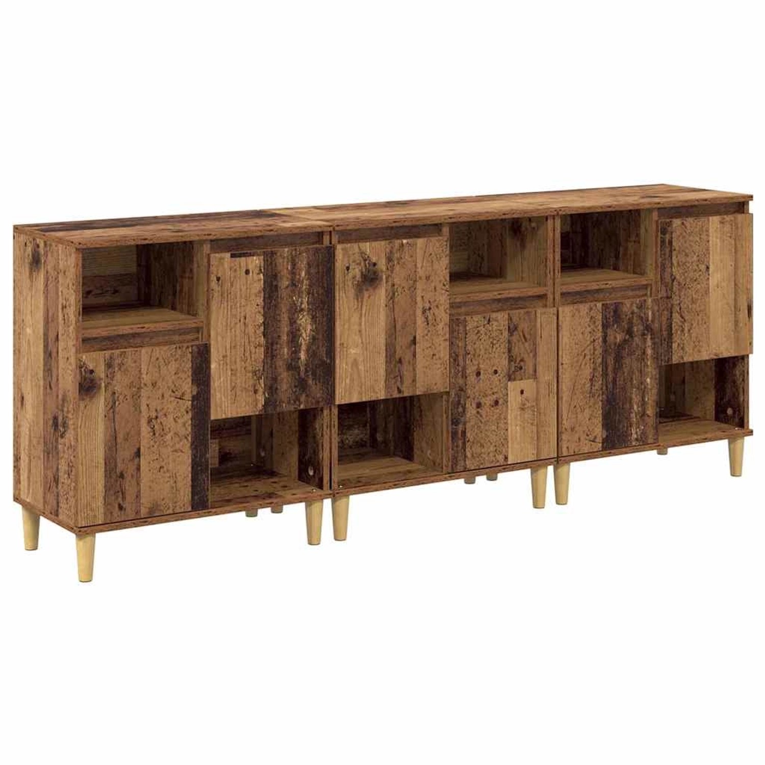 vidaXL Sideboards 3 Stk Altholz 60 x 35 x 70 cm Holzwerkstoff 3415559 von VIDAXL