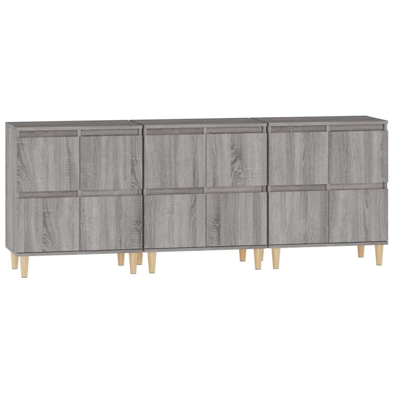vidaXL Sideboards 3 Stk Grau Sonoma 60x35x70 cm Holzwerkstoff 3185773 von VIDAXL