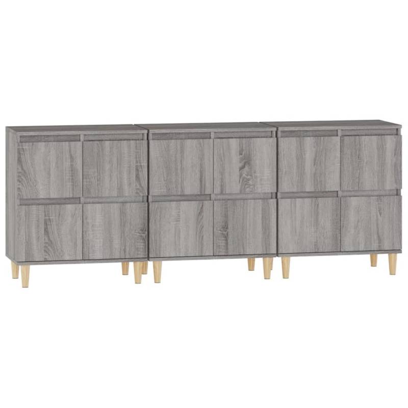 vidaXL Sideboards 3 Stk Grau Sonoma 60x35x70 cm Holzwerkstoff 3185773 von VIDAXL