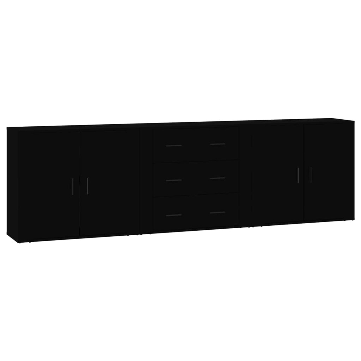 vidaXL Sideboards 3 Stk Schwarz Holzwerkstoff 3185400 von VIDAXL