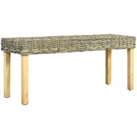 Sitzbank 110 cm Natur Kubu-Rattan und Massivholz Mango vidaXL309232 von BONNEVIE