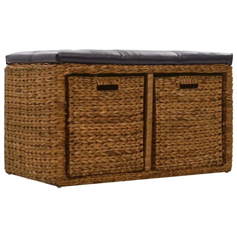 vidaXL Sitzbank mit 2 Körben Seegras 71x40x42 cm Braun von VIDAXL