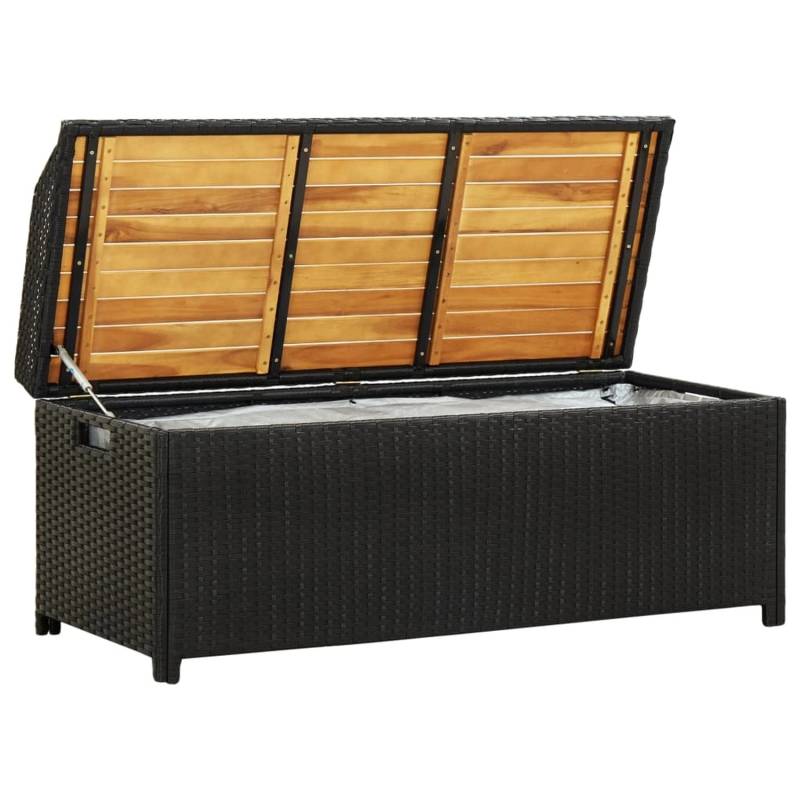 vidaXL Sitzbank mit Stauraum 120 cm Poly Rattan Schwarz von VIDAXL