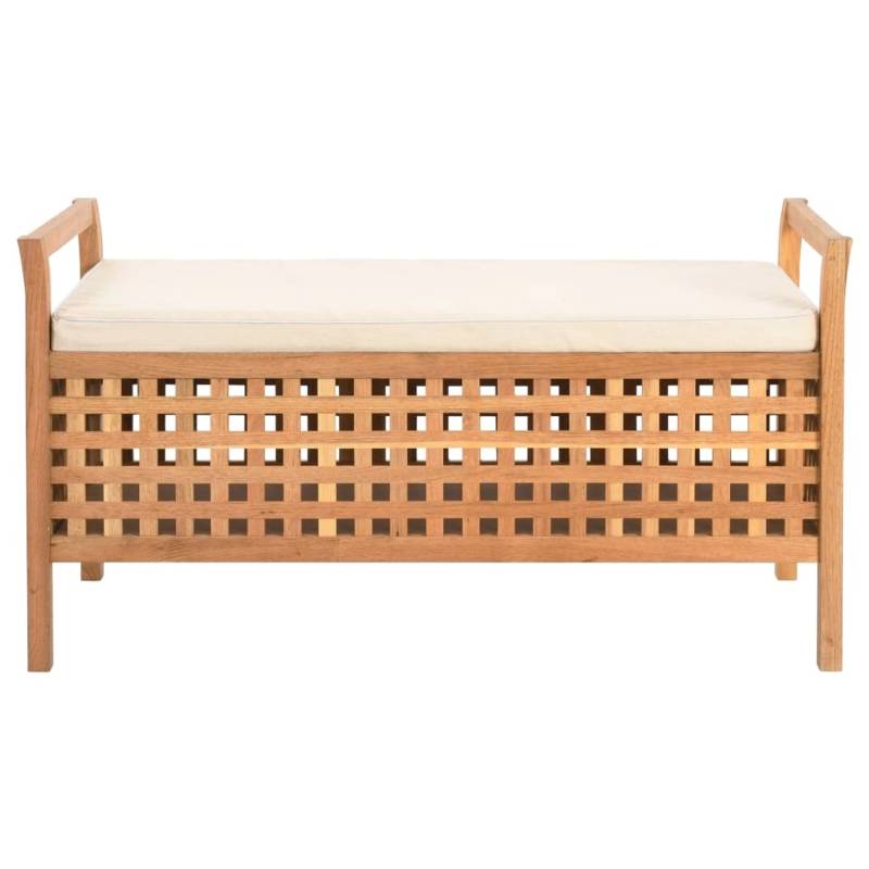 vidaXL Sitzbank mit Stauraum 93x49x49 cm Walnuss Massivholz von VIDAXL