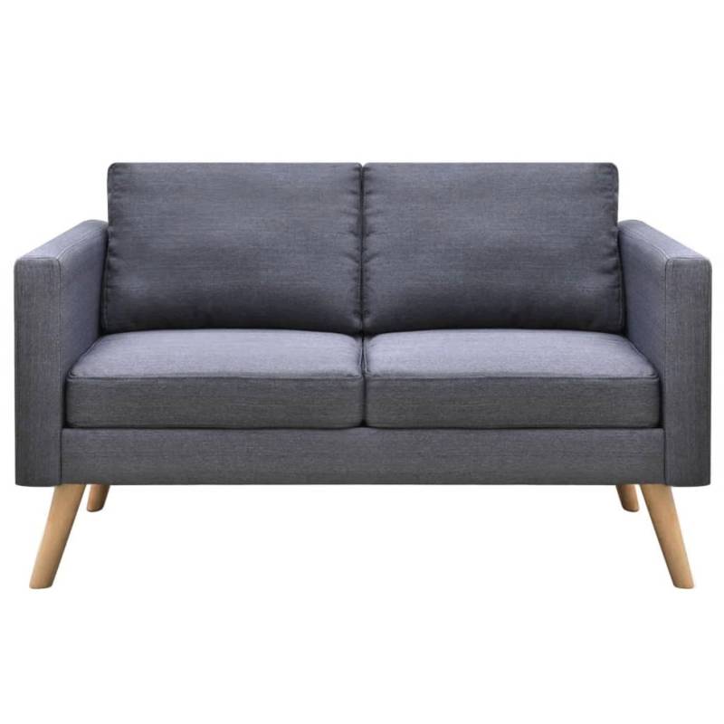 vidaXL Sofa 2-Sitzer Stoff Dunkelgrau von VIDAXL