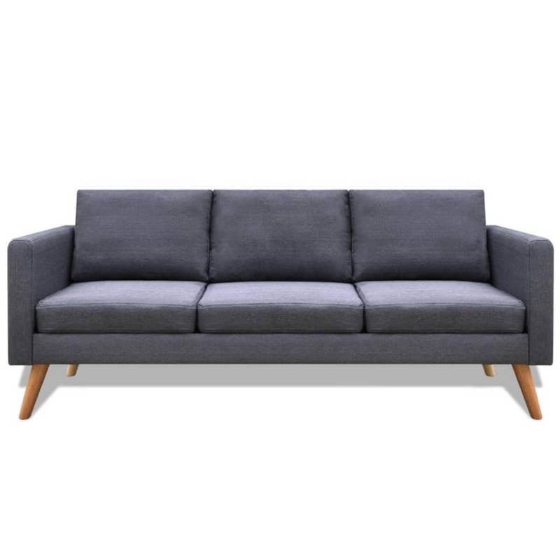 vidaXL Sofa 3-Sitzer Stoff Dunkelgrau von VIDAXL