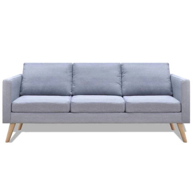 vidaXL Sofa 3-Sitzer Stoff Hellgrau von VIDAXL