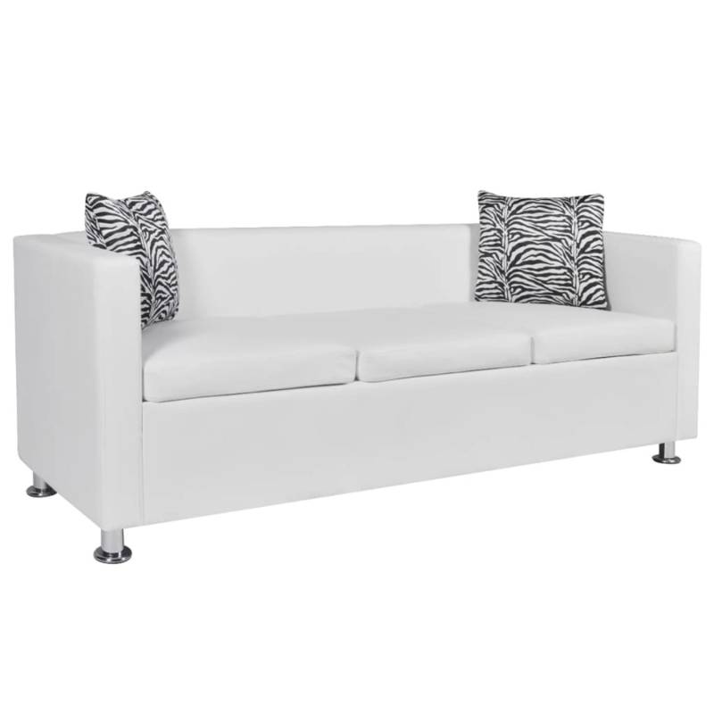 vidaXL Sofa-Set Kunstleder 3-Sitzer + 2-Sitzer Weiß von VIDAXL