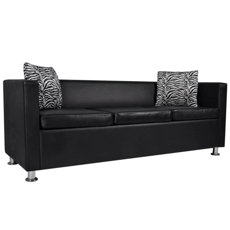vidaXL Sofa-Set Kunstleder 3-Sitzer und 2-Sitzer Schwarz von VIDAXL