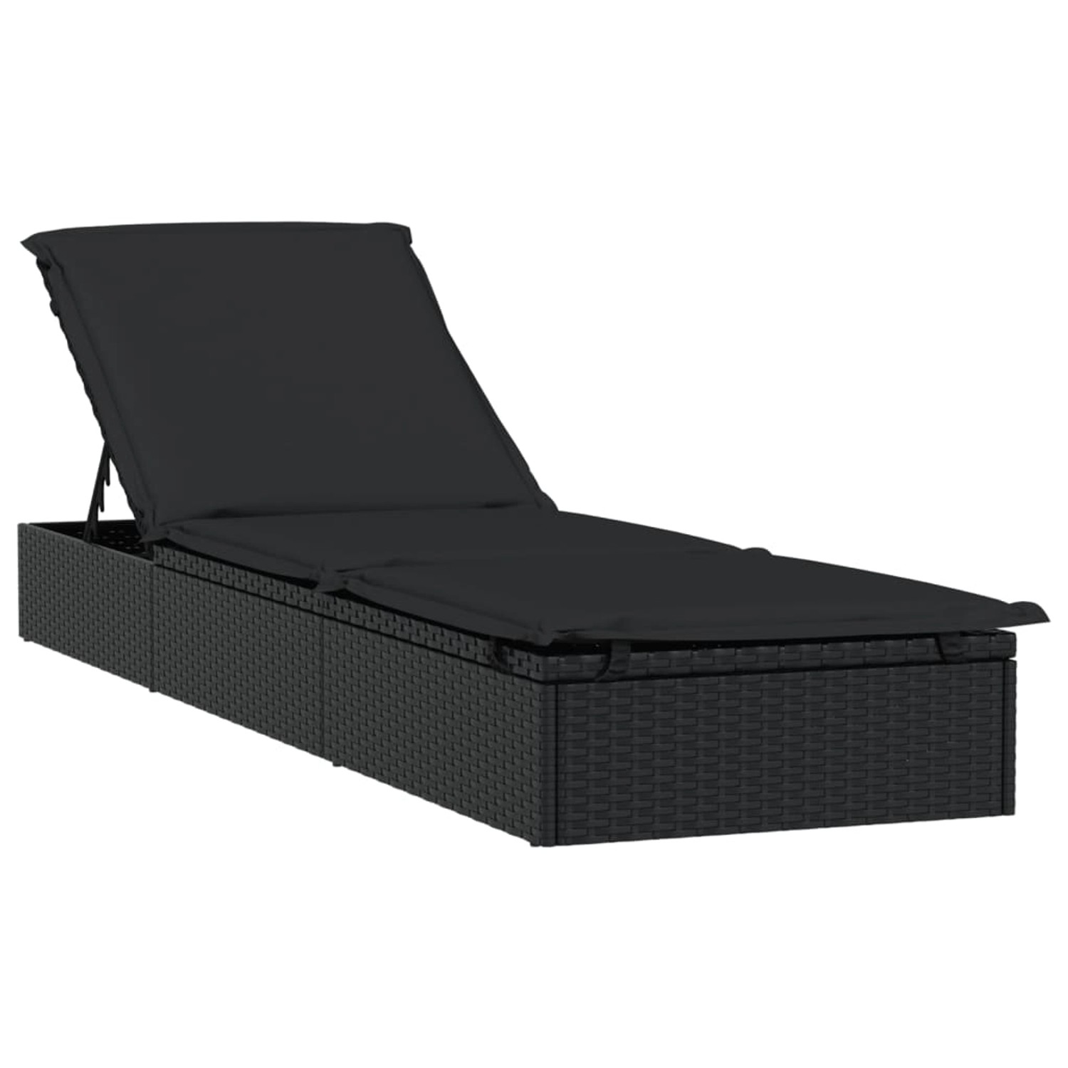 vidaXL Sonnenliege 1 Stk mit Auflage Schwarz 201x55x62 cm Poly Rattan 319632 vidaXL Sonnenliege 1 Stk mit Auflage Schwarz 201x55x62 cm Poly Rattan 319632 von VIDAXL