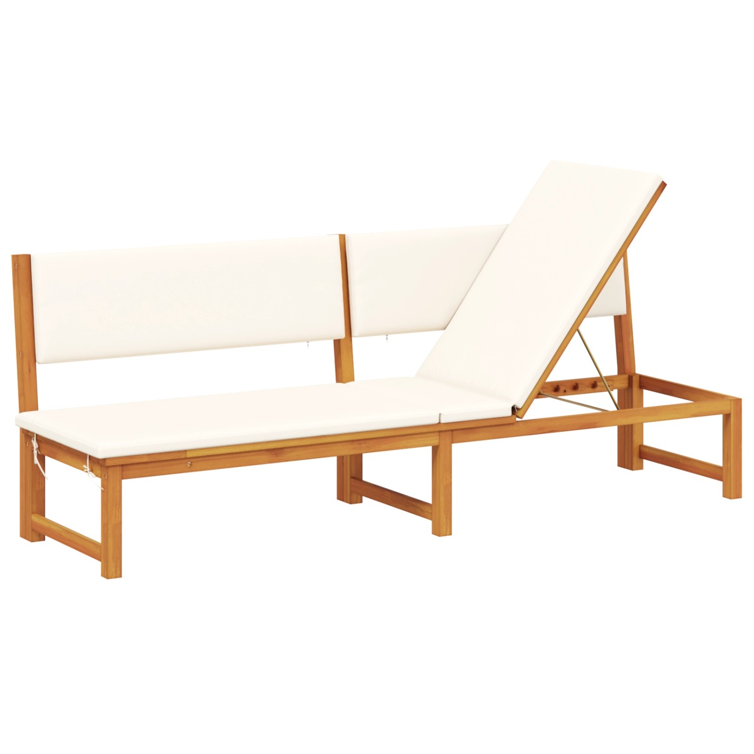 vidaXL Sonnenliege 3-in-1 mit Cremefarbenen Kissen aus Solidem Akazienholz 4108112 vidaXL Sonnenliege 3-in-1 mit Cremefarbenen Kissen aus Solidem Akazienholz 4108112 von VIDAXL