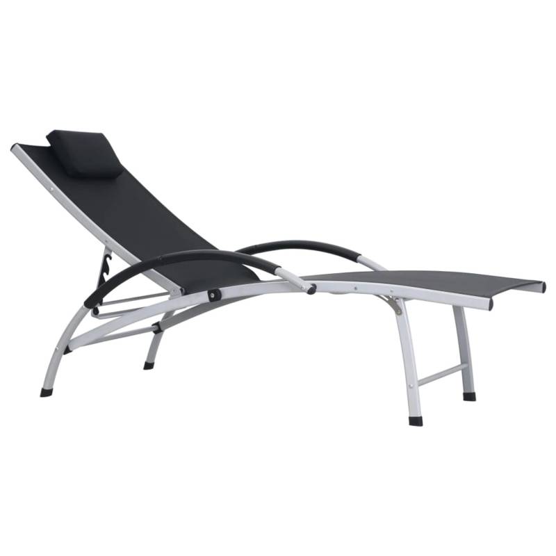 vidaXL Sonnenliege Aluminium Textilene Schwarz 47792 von VIDAXL