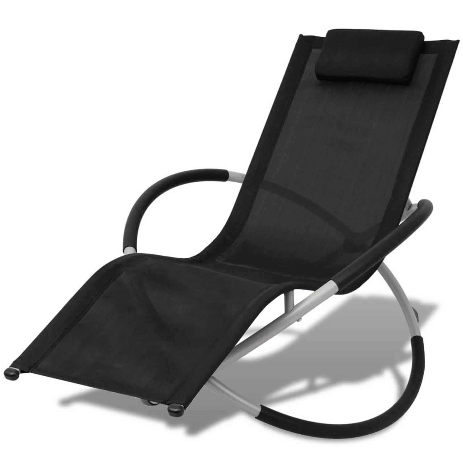 vidaXL Sonnenliege Geometrisch Outdoor Stahl Schwarz und Grau vidaXL Sonnenliege Geometrisch Outdoor Stahl Schwarz und Grau von VIDAXL