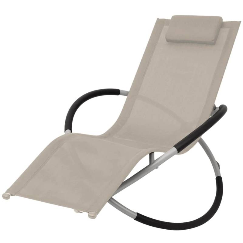 vidaXL Sonnenliege Geometrisch Stahl Creme 47774 von VIDAXL