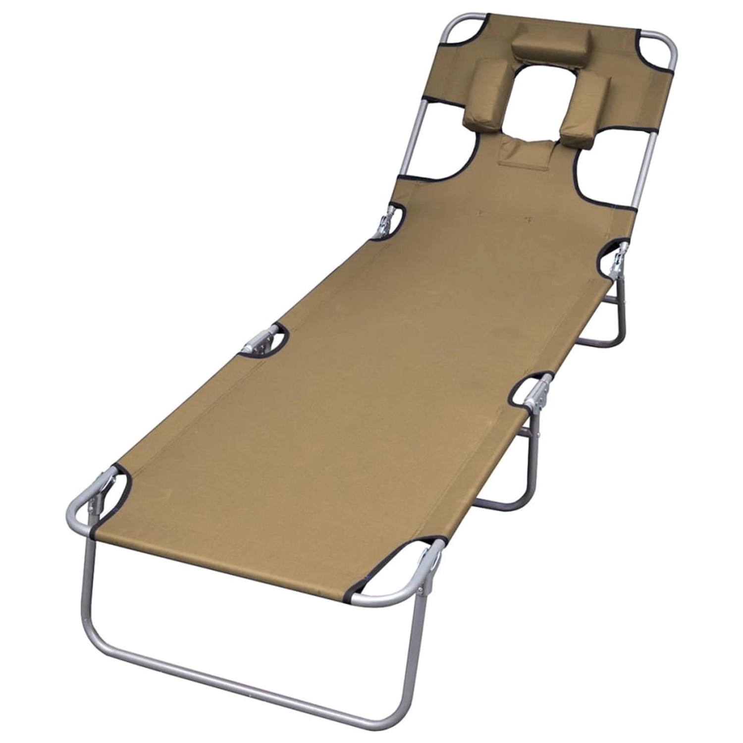 vidaXL Sonnenliege Klappbar Kopfkissen Verstellbare Rückenlehne Taupe 44296 vidaXL Sonnenliege Klappbar Kopfkissen Verstellbare Rückenlehne Taupe 44296 von VIDAXL