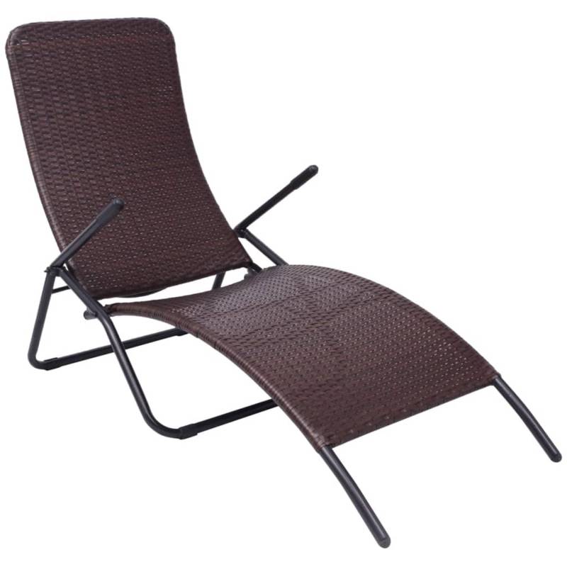 vidaXL Sonnenliege Klappbar Poly Rattan Brown 42945 von VIDAXL