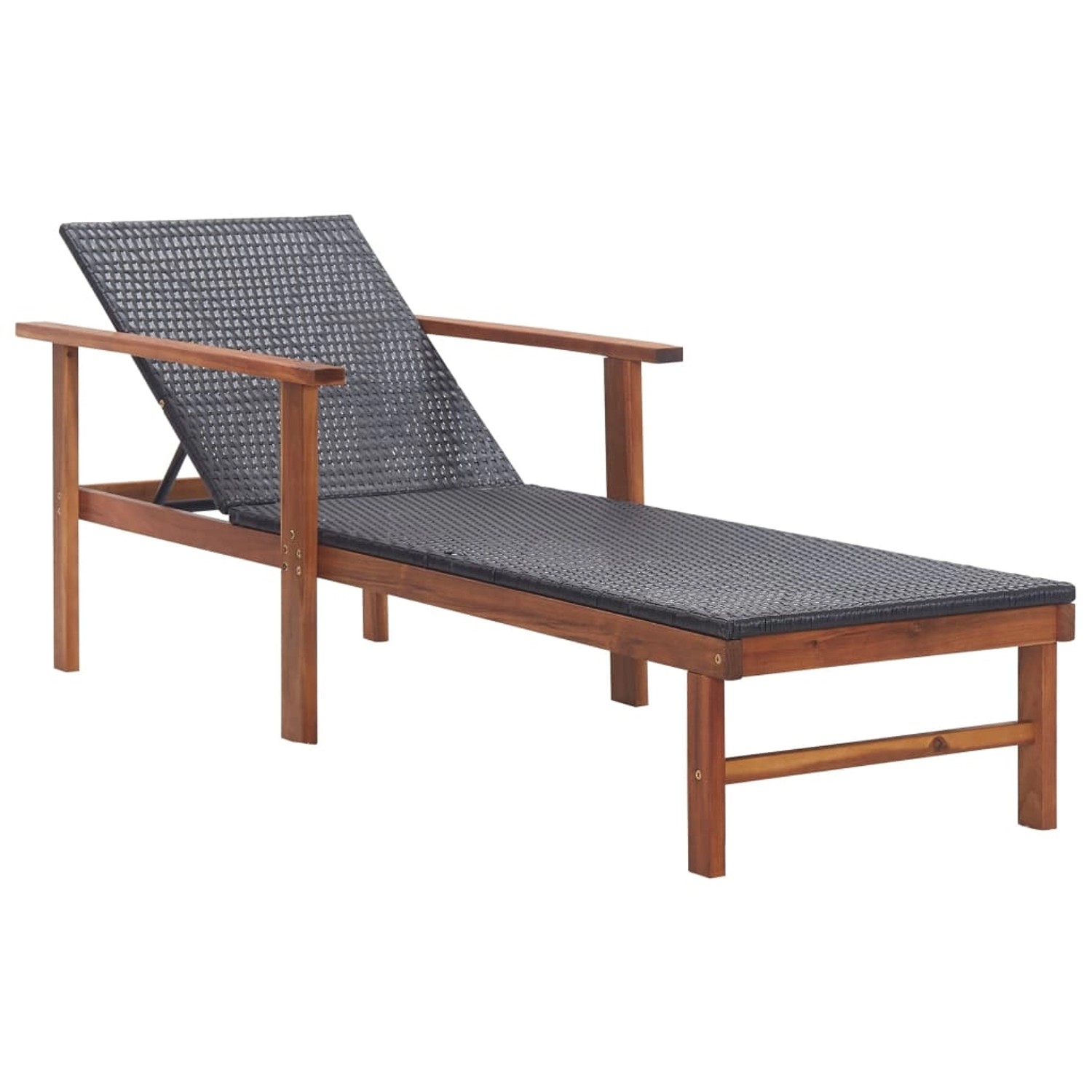 vidaXL Sonnenliege Poly Rattan und Massivholz Akazie Schwarz 48706 vidaXL Sonnenliege Poly Rattan und Massivholz Akazie Schwarz 48706 von VIDAXL