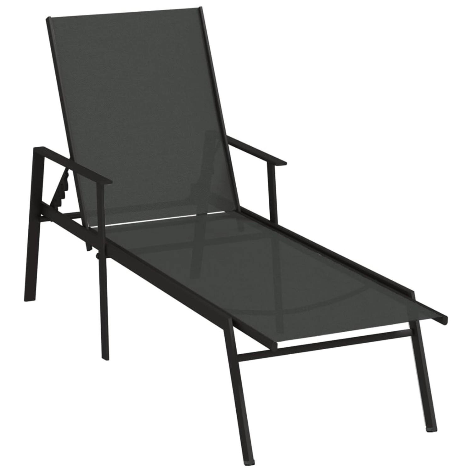 vidaXL Sonnenliege Stahl und Textilene Schwarz 191 x 61 x 97,5 cm vidaXL Sonnenliege Stahl und Textilene Schwarz 191 x 61 x 97,5 cm von VIDAXL