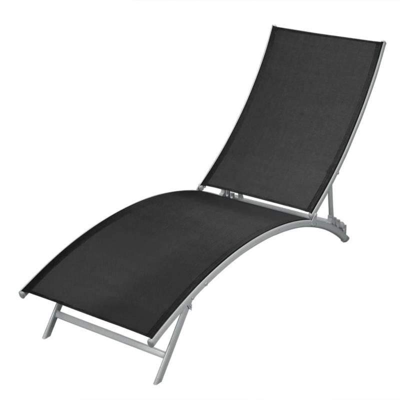 vidaXL Sonnenliege Stahl und Textilene Schwarz 42866 von VIDAXL