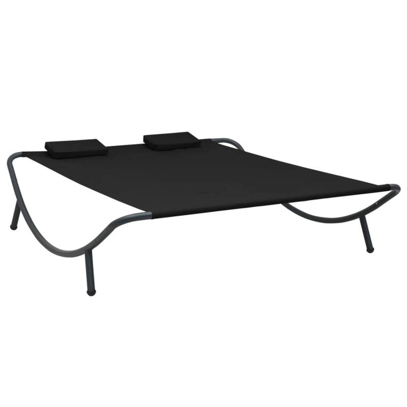 vidaXL Sonnenliege Stoff Schwarz von VIDAXL