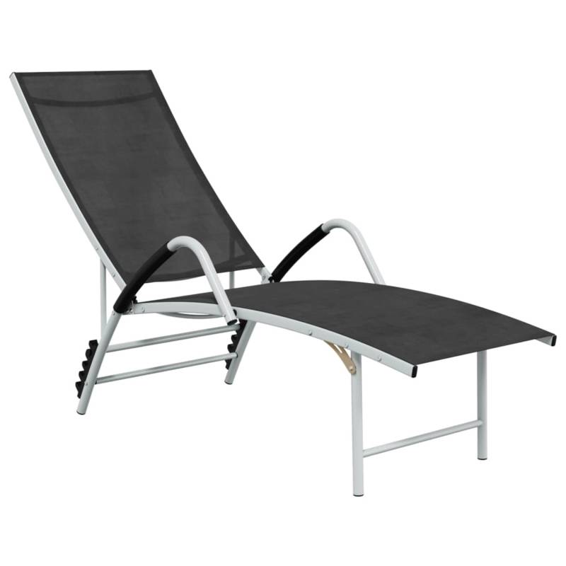 vidaXL Sonnenliege Textilene und Aluminium Schwarz 310521 von VIDAXL